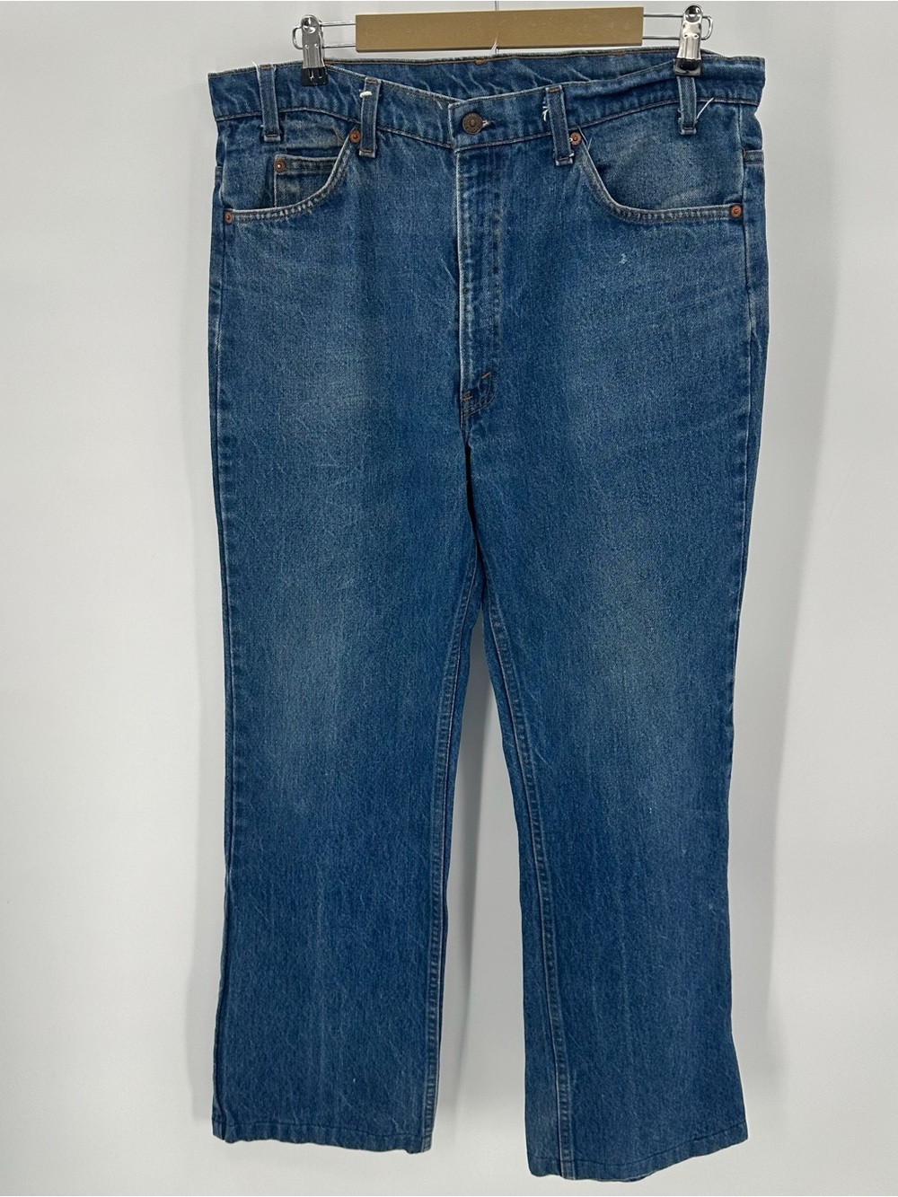 Vintage Levi’s Jeans Mens Tag 38x34 Actual 37x30 Blue Denim Orange Tab - hemmed
